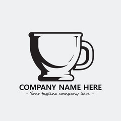 Cup illustration black and white for logo company vector image
