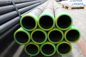 steel pipe product group square pipe Construction steel products such as black steel pipes, image...