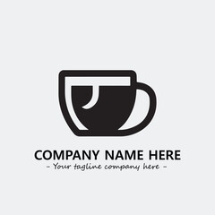 Cup illustration black and white for logo company vector image

