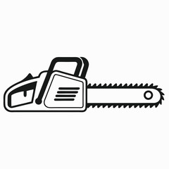 Lumber Tool Icon Chainsaw Black Outline Design