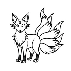 Obraz premium fox vector illustration outline