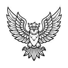 Obraz premium eagle with wings vector illustration outline