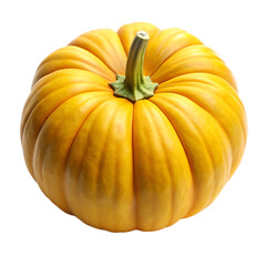 Yellow fresh pumpkin isolated on transparent background  
