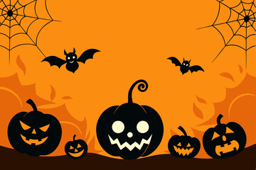 halloween background with pumpkins