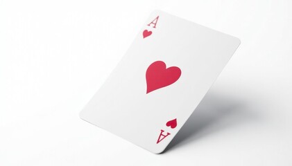 Obraz premium A single flipped playing card isolated on white background , minimal, flipped