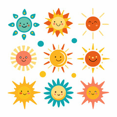 set of sun icons
