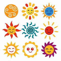 set of sun icons
