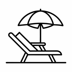 beach chair and umbrella