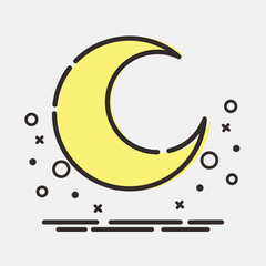 Icon clear night. Weather elements symbol. Icons in MBE style. Good for prints, web, smartphone app, posters, infographics, logo, sign, etc.