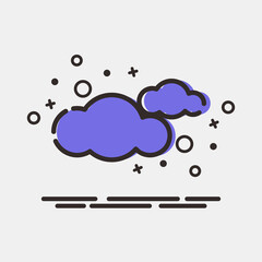 Icon cloudy. Weather elements symbol. Icons in MBE style. Good for prints, web, smartphone app, posters, infographics, logo, sign, etc.
