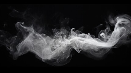 Soft billowing white smoke emerging from the bottom, spreading across a dark background
