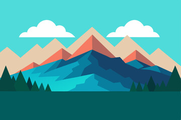 mountain landscape vector illustration