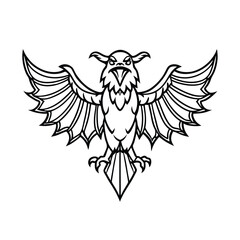 Obraz premium Vector eagle tattoo design featuring spread wings, a symbol of freedom and tribal art