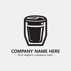 Cup illustration black and white for logo company vector image
