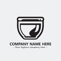 Cup illustration black and white for logo company vector image
