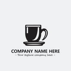 Cup illustration black and white for logo company vector image
