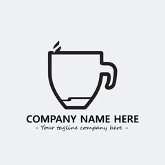 Cup illustration black and white for logo company vector image
