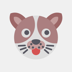 Icon dog face. Chinese Zodiac elements. Icons in flat style. Good for prints, posters, logo, advertisement, decoration,infographics, etc.