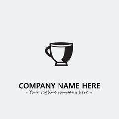 Cup illustration black and white for logo company vector image
