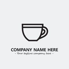 Cup illustration black and white for logo company vector image
