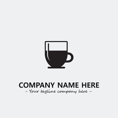 Cup illustration black and white for logo company vector image
