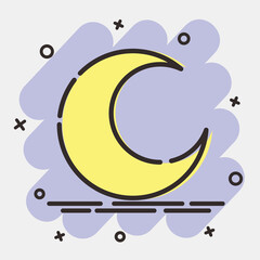 Icon clear night. Weather elements symbol. Icons in comic style. Good for prints, web, smartphone app, posters, infographics, logo, sign, etc.