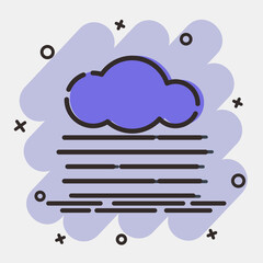 Icon fog. Weather elements symbol. Icons in comic style. Good for prints, web, smartphone app, posters, infographics, logo, sign, etc.