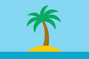 tropical island with palm trees