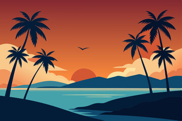 Obraz premium palm trees on the beach