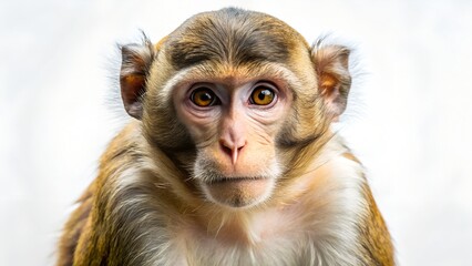 Intense Gaze: A captivating close-up portrait of a monkey, revealing its intelligent eyes and detailed facial features.