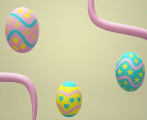Abstract 3D Easter egg background (yellow)