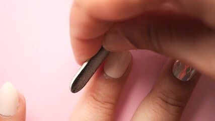 Creative nail art design process featuring unique patterns