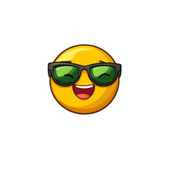 emoji with disco sunglasses on transparent background