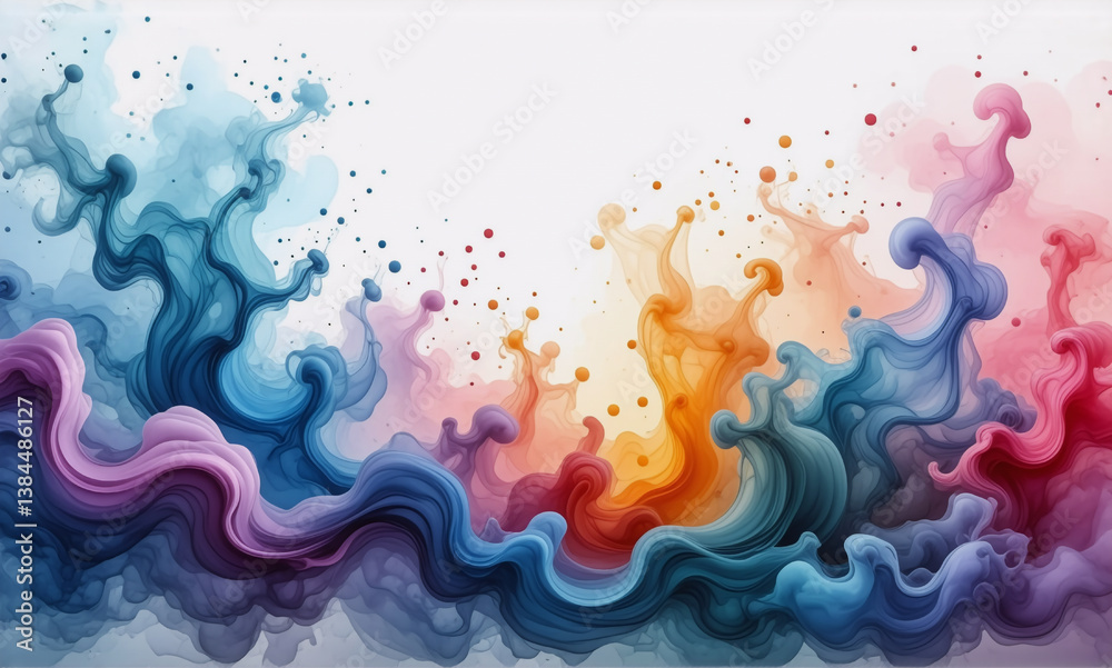 Canvas Prints abstract flowing swirls of vibrant colors blend together in an artistic and dynamic composition agai