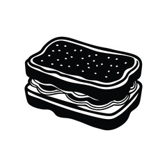 Classic peanut butter and jelly sandwich with crusts off silhouette