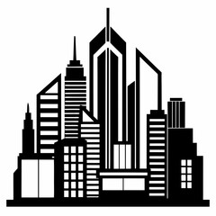 Obraz premium city skyline silhouette