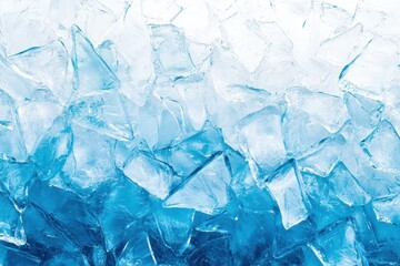 Obraz premium Macro shot capturing intricate frozen ice crystals showcasing delicate patterns in a soft blue-white gradient during winters embrace