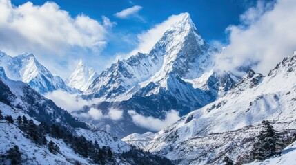 Obraz premium Explore the snowcovered peaks of the Himalaya mountains
