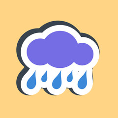 Sticker drizzle. Weather elements symbol. Good for prints, web, smartphone app, posters, infographics, logo, sign, etc.