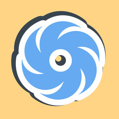 Sticker hurricane. Weather elements symbol. Good for prints, web, smartphone app, posters, infographics, logo, sign, etc.