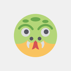 Icon snake face. Chinese Zodiac elements. Icons in flat style. Good for prints, posters, logo, advertisement, decoration,infographics, etc.