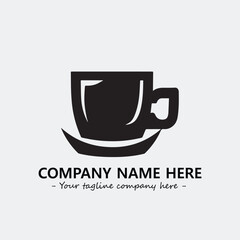 Cup illustration black and white for logo company vector image
