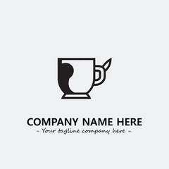 Cup illustration black and white for logo company vector image
