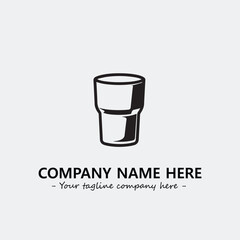 Cup illustration black and white for logo company vector image

