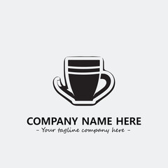 Cup illustration black and white for logo company vector image
