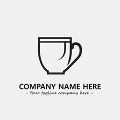 Cup illustration black and white for logo company vector image
