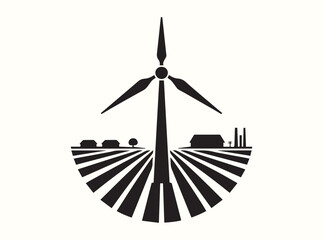 Renewable Energy Wind Turbine in Green Farmland