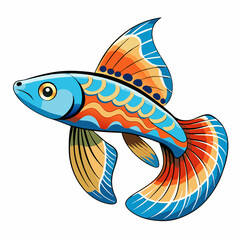 vector illustration of goldfish