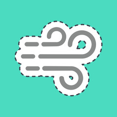 Sticker line cut wind. Weather elements symbol. Good for prints, web, smartphone app, posters, infographics, logo, sign, etc.