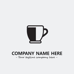 Cup illustration black and white for logo company vector image
